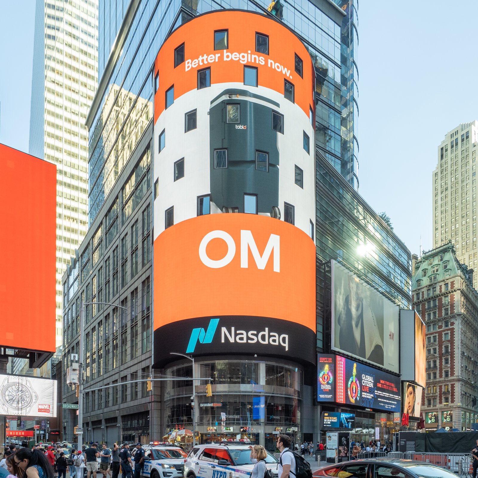 Nasdaq MarketSite screens in Times Square, New York