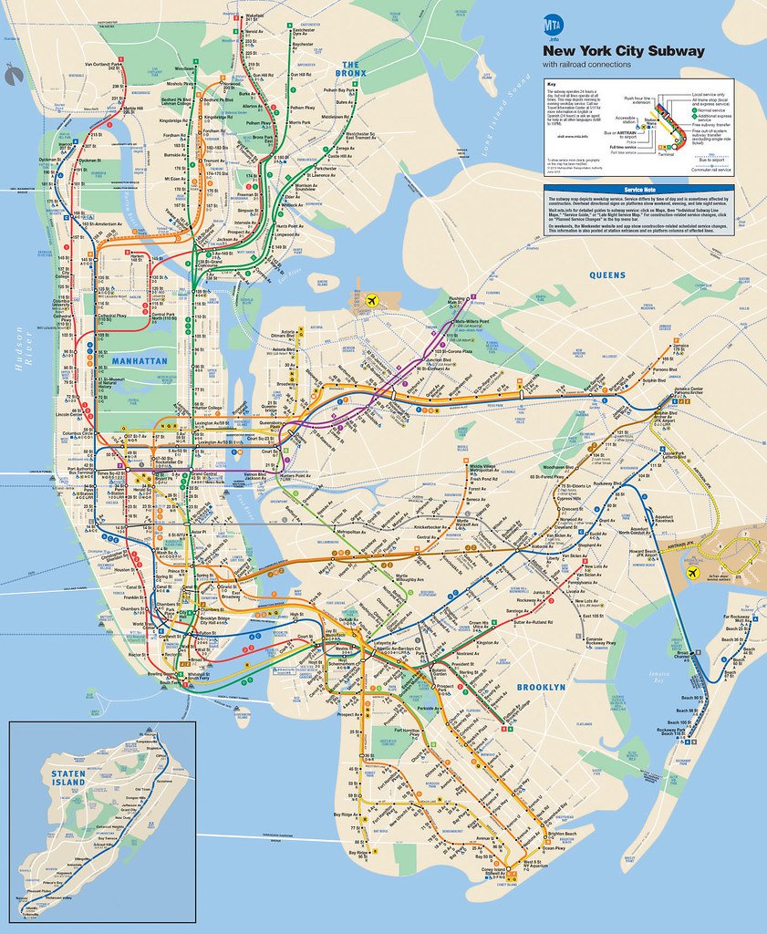 The New York City subway map: lines, stops and transfers, the way a good sitemap shows a website.