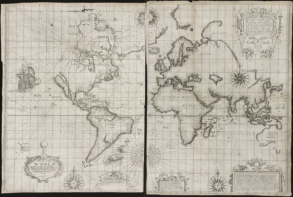 "A plat of all the world": an early map that tried to show everything known on one sheet.