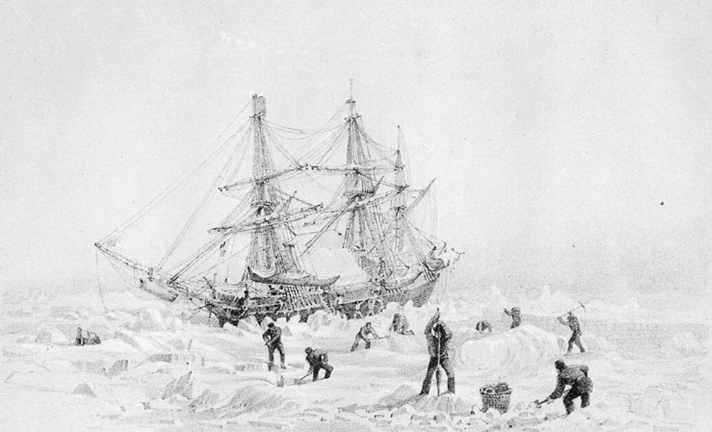 HMS Terror thrown up by the ice during George Back’s 1836–37 Arctic expedition